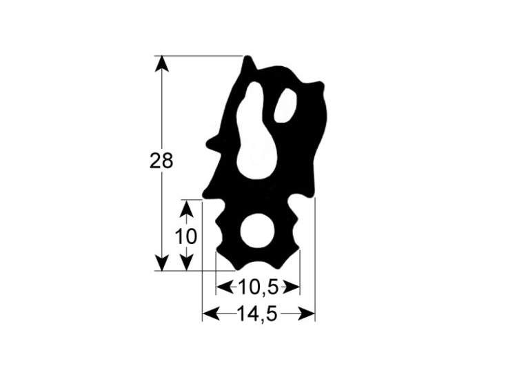 Dörrtätning Profil 0597 470x500mm SCC/CM 61 Rational 20.02.550P / 20.00.394 
