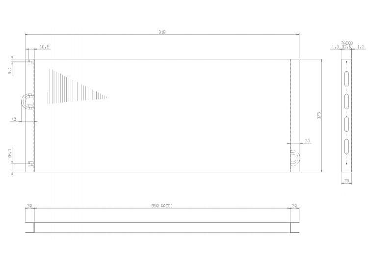 Lamellelement 10T 1R 850 x 375 (1/2'')