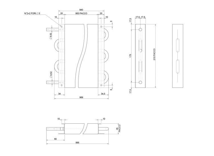 Lamellelement 6T 1R 900 x 210 Epoxylackad 3/8