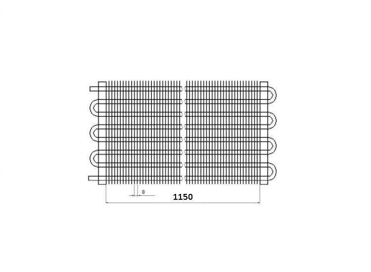 Lamellelement 8T 1R 1150 x 280 Epoxylackad 3/8