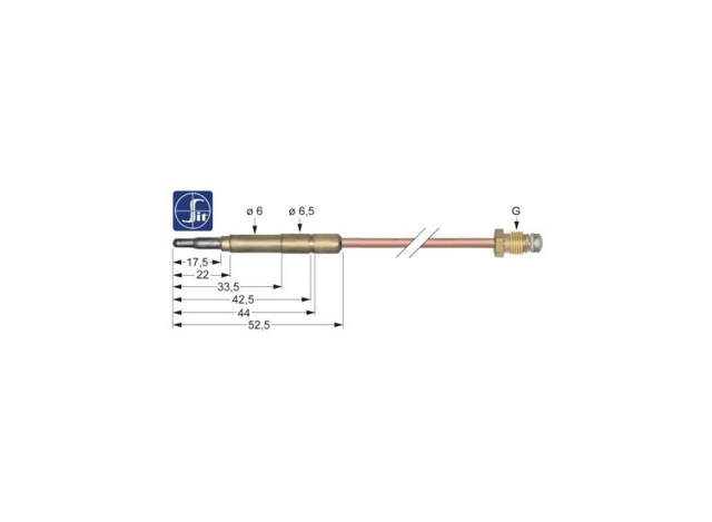 Termoelement M9x1 L:600mm Kontakthylsa ø 6,0(6,5)mm SIT