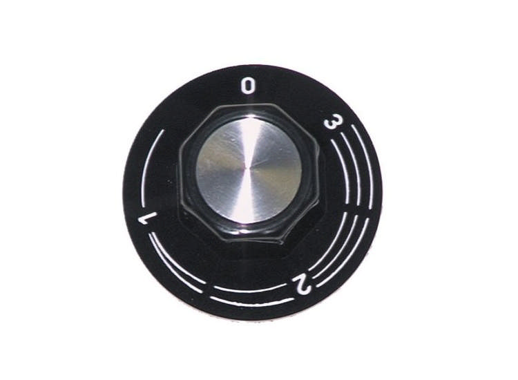 Vred Energiregulator 1-3 Ø 50mm Axel ø 6x4,6mm Tillplattning upptill svart