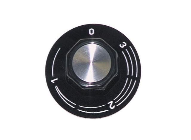 Vred Energiregulator 1-3 Ø 50mm Axel ø 6x4,6mm Tillplattning upptill svart