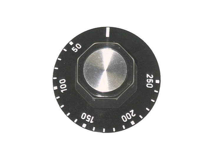 Vred (50...250°C) Ø50mm Tillplattning upptill svart