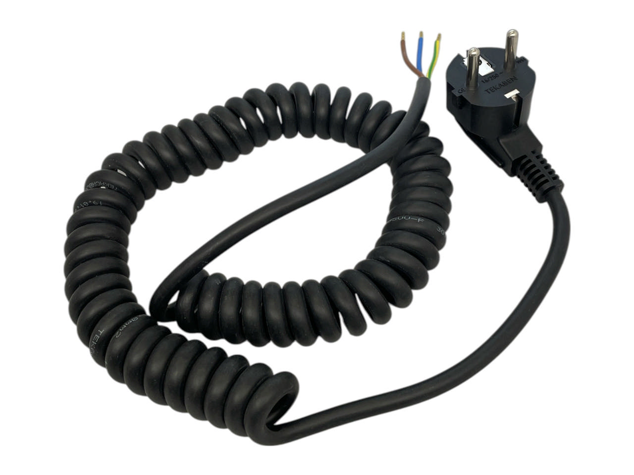 Spiralkabel 1.0mm² 3-polig svart L:3000mm 