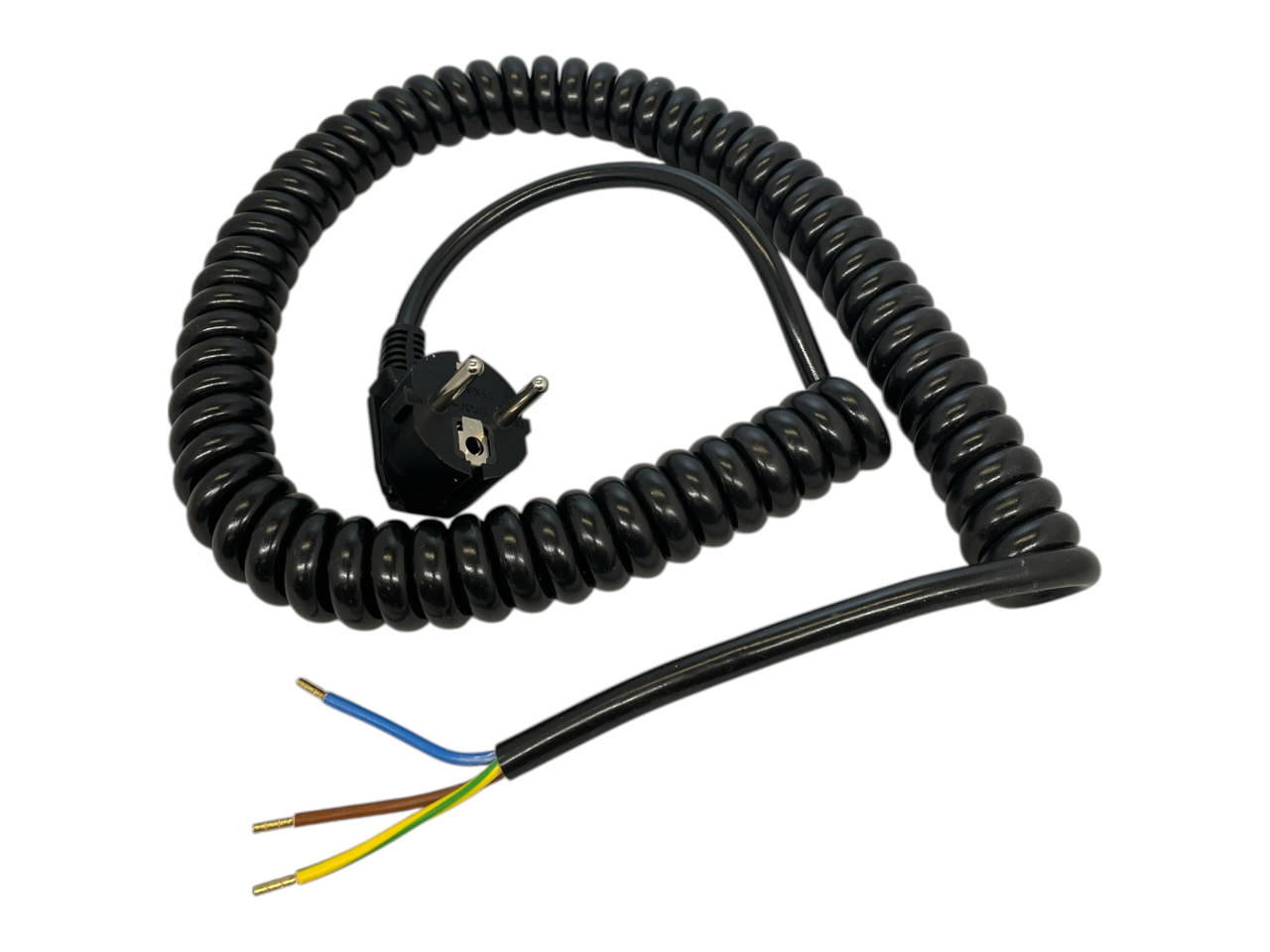 Spiralkabel 1.5mm² 3-polig svart L:5000mm 