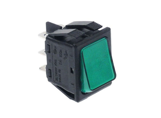 Vippströmbrytare Grön Rektangulär 250V 16A