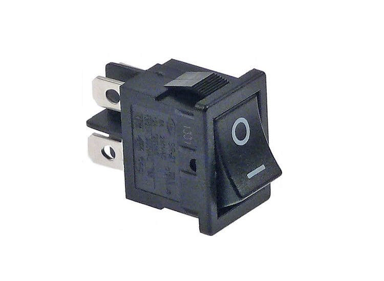Vippströmbrytare Svart 0-1 19x13mm 2NO 250V