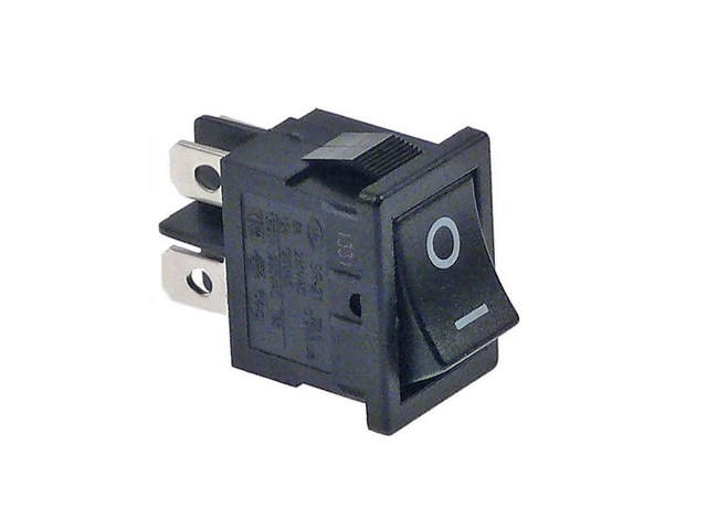 Vippströmbrytare Svart 0-1 19x13mm 2NO 250V