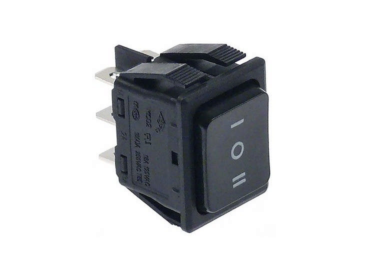 Vippströmbrytare I O II Svart 30x22mm 16A 250V