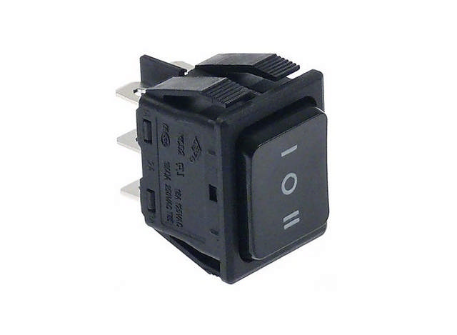 Vippströmbrytare I O II Svart 30x22mm 16A 250V