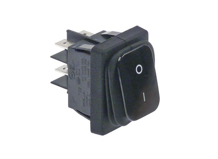 Vippströmbrytare Svart Rektangulär 0-1 250V 16A