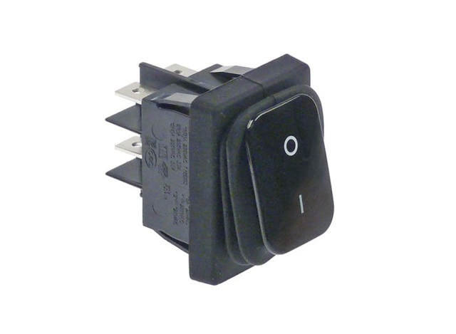 Vippströmbrytare Svart Rektangulär 0-1 250V 16A