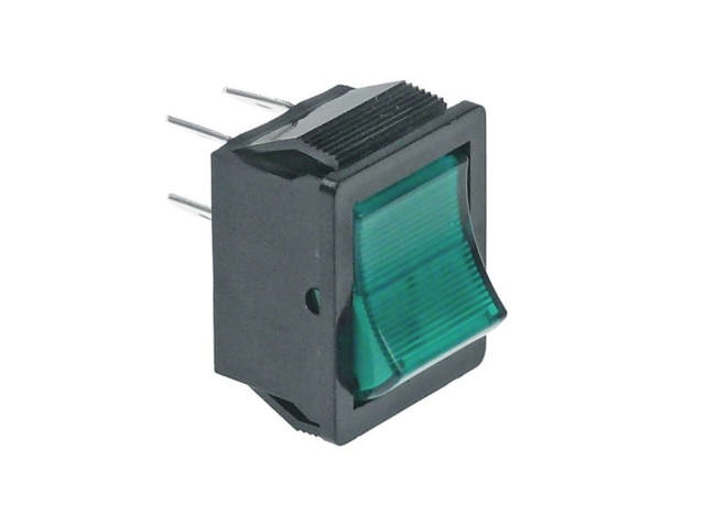 Vippströmbrytare Grön Rektangulär 250V 20A