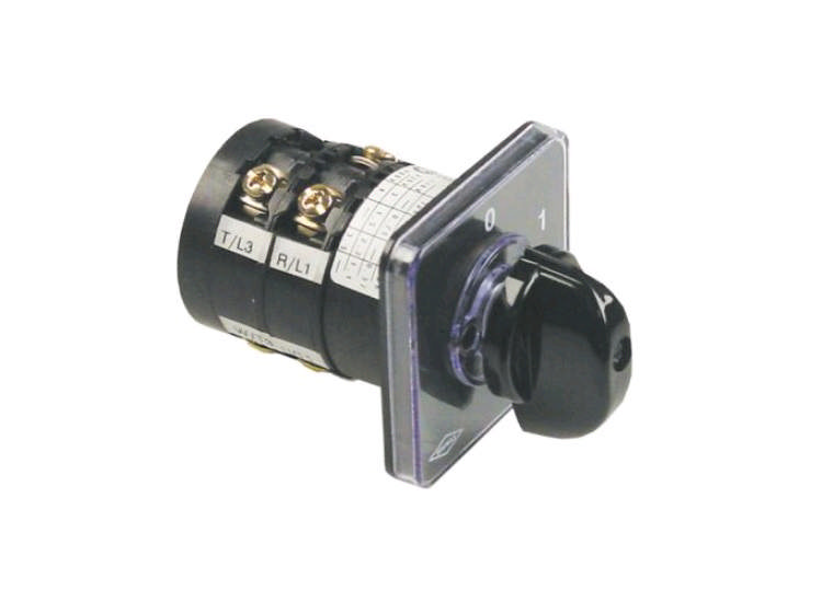 Strömbrytare 2 pos. 0-1 380V 12A 3 Axel ø5x5mm23mm