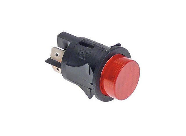 Tryckströmbrytare Röd återfjädrande Ø 25mm, 1NO 16A 250V