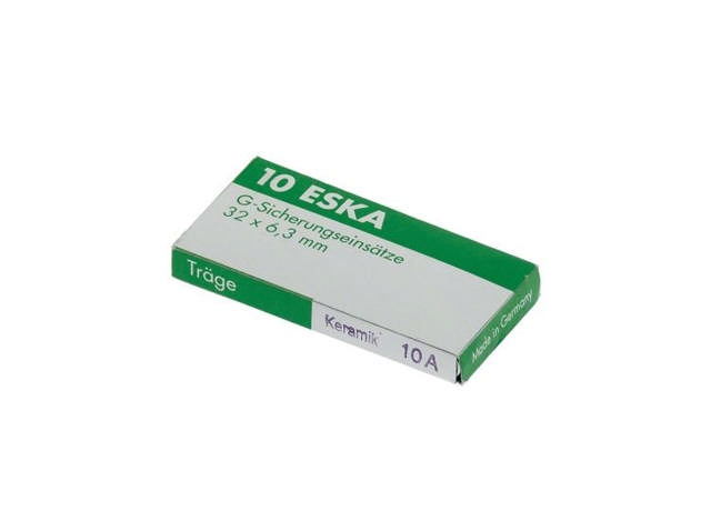 Säkring ø6,3x32mm 10A 500V långsamverkande (10st.)