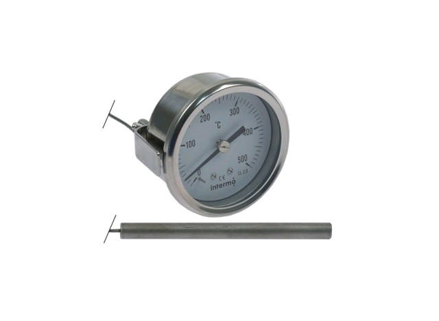 Termometer ø60mm 0...+500°C givare ø8mm L100mm