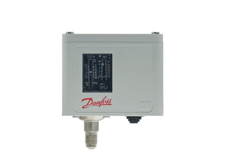 Pressostat Danfoss  KP1 060-110166 Auto reset (-0,2-7,5 bar) Lågtryckspressostat