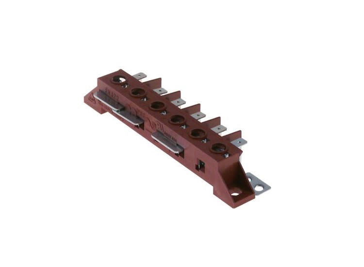 Nätanslutningsklämma - 6 polig max. 40A max 450V