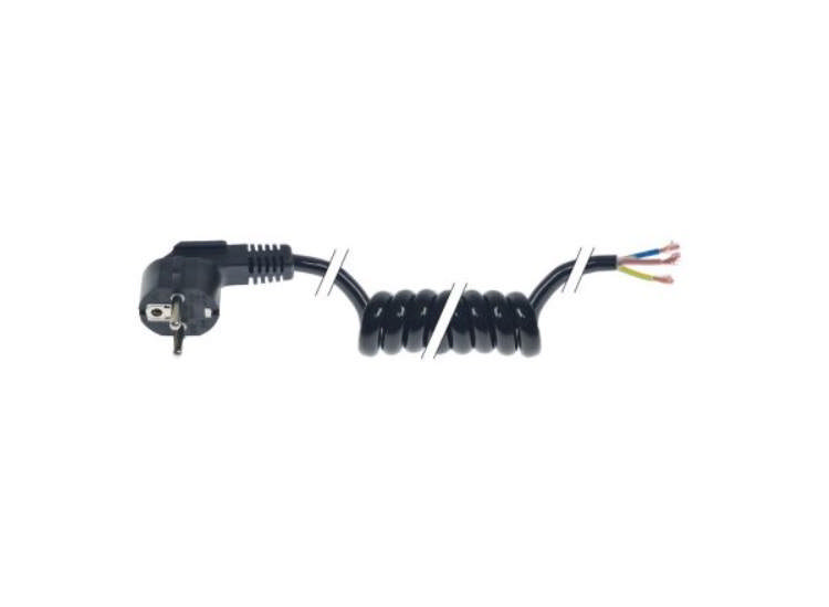 Spiralkablar 1.5mm² 3-polig svart L:500mm med stickkontakt Expansion 5:1