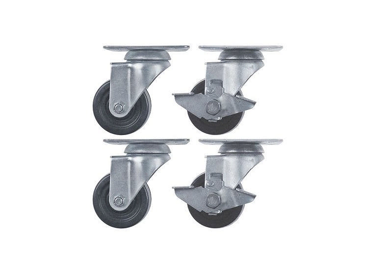 Sats ledade hjul Plattfäste 102x83mm 2 med & 2 utan broms