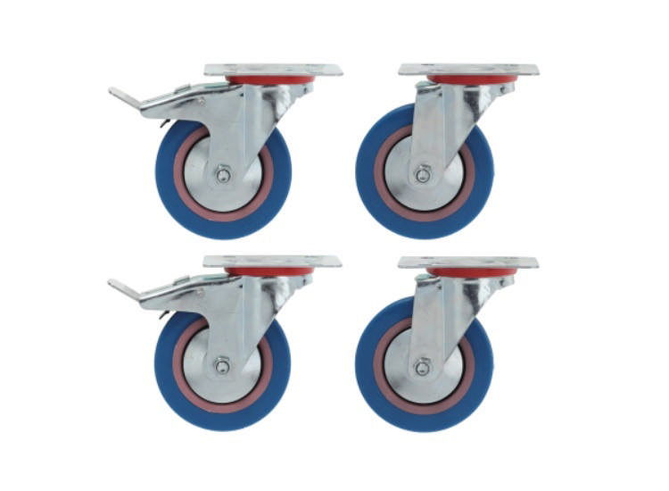 Hjul gängad HA 60mm H 135mm ø 100mm Bredd 30mm 4 st. i paketet