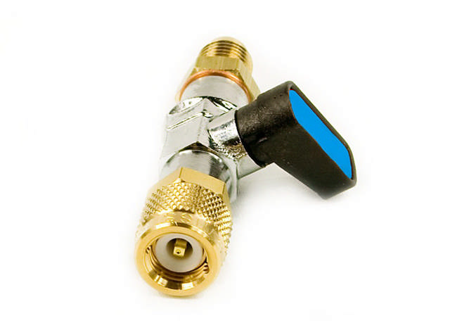 Kulventil 1/4''SAE x 1/4''SAE Blå