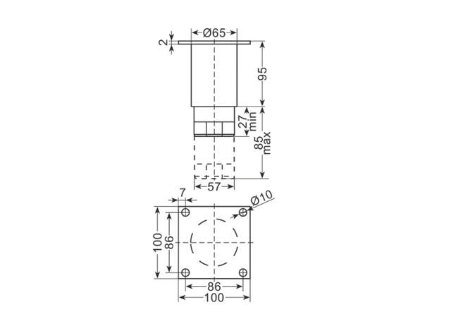 Justerbart ben RF (122 - 180 mm)